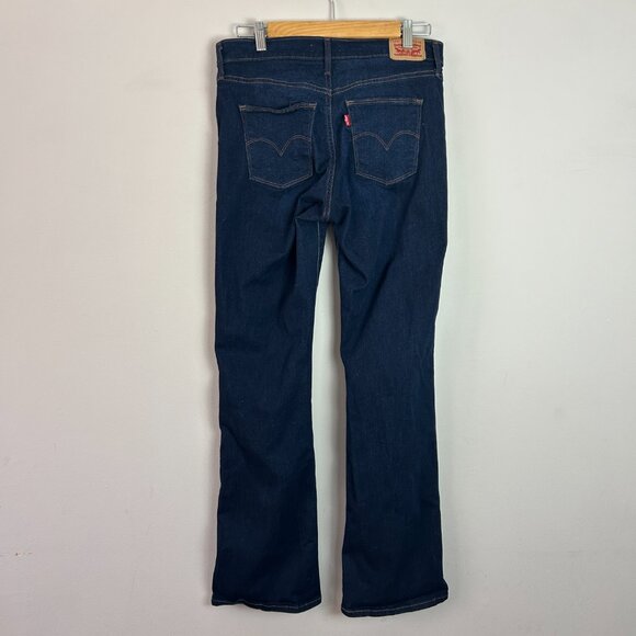 Levi's Jeans Womens 31 Dark Wash Slimming Boot Cut Mid Rise Stretch Pants - Picture 6 of 9
